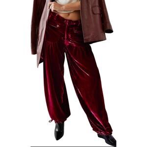 Free People Lotus Velvet Pants‎ in Garnet Size 28